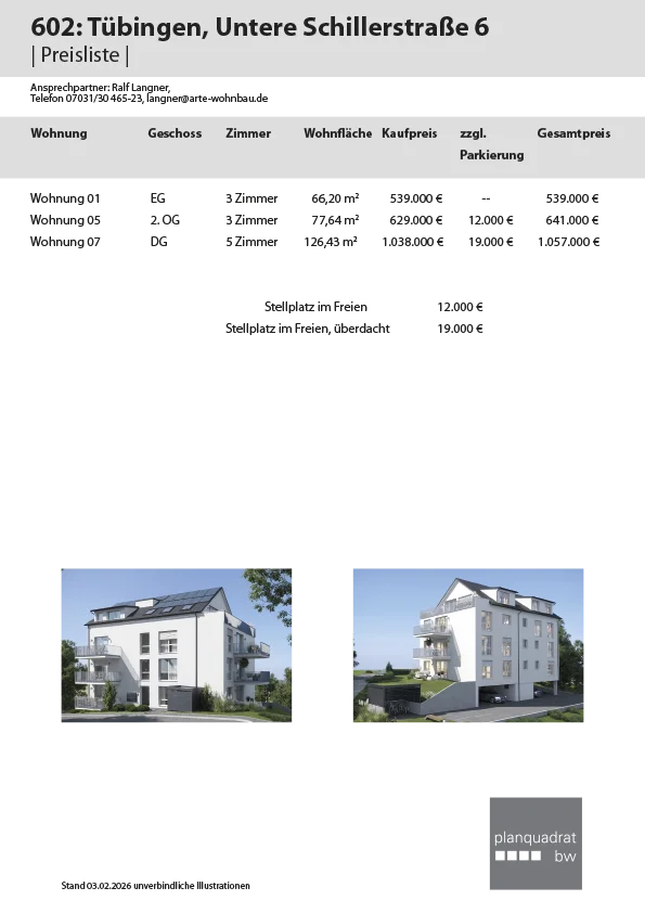 Wohnung in Uninähe kaufen in Tübingen